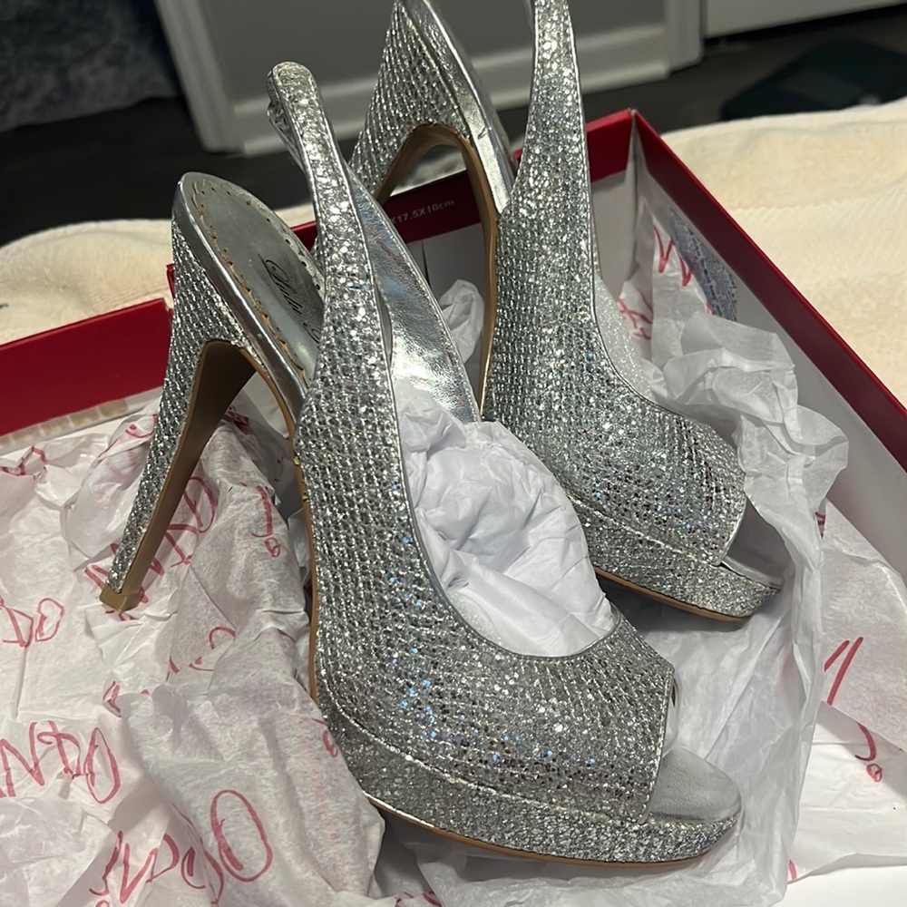 Silver 8.5 heels